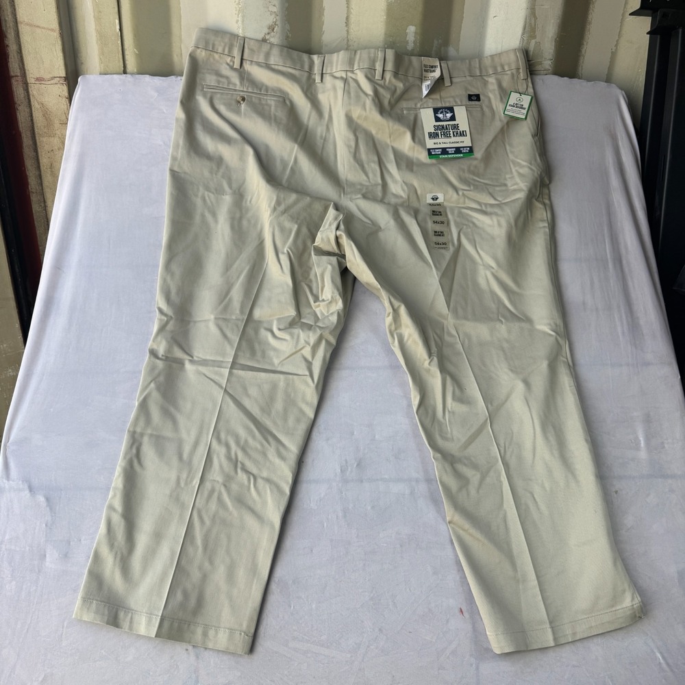 Dockers Signature Iron Free Khaki Pants Mens 54x30 Olive Green‎ Classic Fit